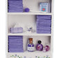 Town Square Miniatures Dolls House Miniature Bathroom Furniture Shelf Unit Lilac Towels & Accessories