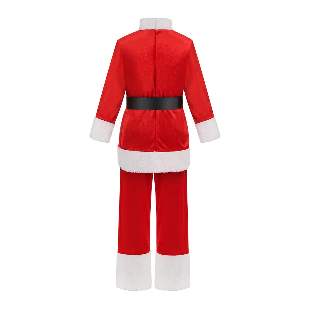 Yolsun Deluxe Kids Santa Claus Costume Green Monster Christmas Costume For Boys Girls X-Mas Party Dress Up