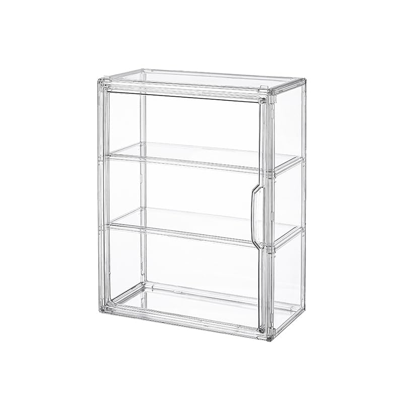 BOHOIDEE Acrylic 3-Tier Clear Display Case, Wall-Mounted Dustproof Organizer for Action Figures, Model 868-A