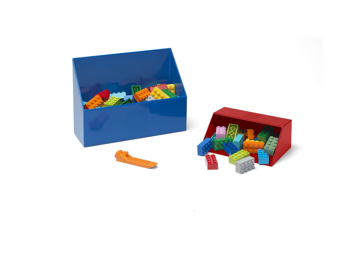 Room Copenhagen Lego Brick Scooper Set - 1 Large Dark Stone Gray Scoop 7.63 X 5.19In And 1 Small Black Scoop 5.07 X 3.46In - Inc