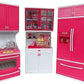 Honestum Plastic Kids New Game Modular Kitchen Set Toys for Girls with Openable Doors Playing for Kids Best Kitchen Set Toys for