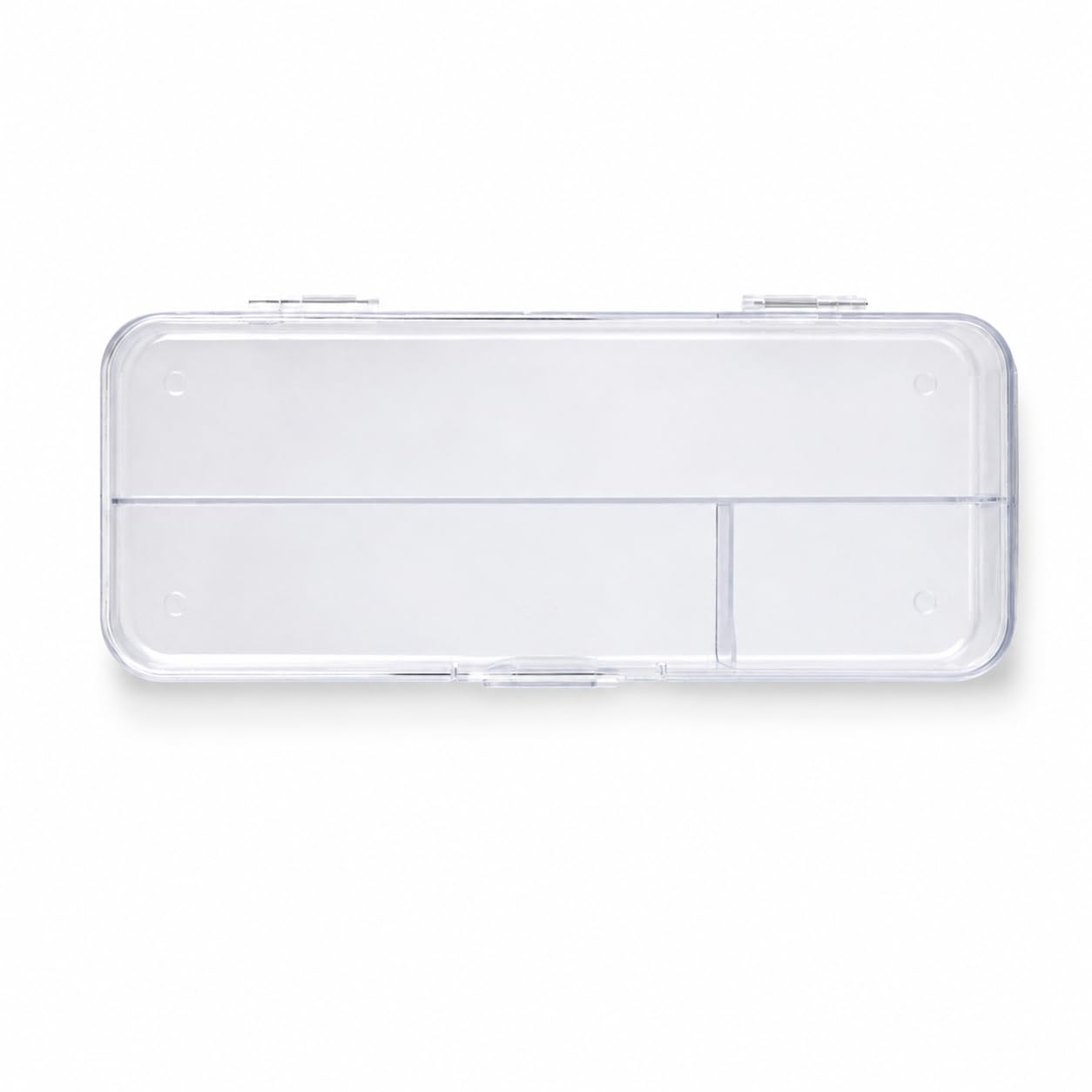 QIPS Transparent Pencil Box for Kids | Exam Safe Clear Plastic Pencil Case with Divider & Secure Lock | School Stationery Storag