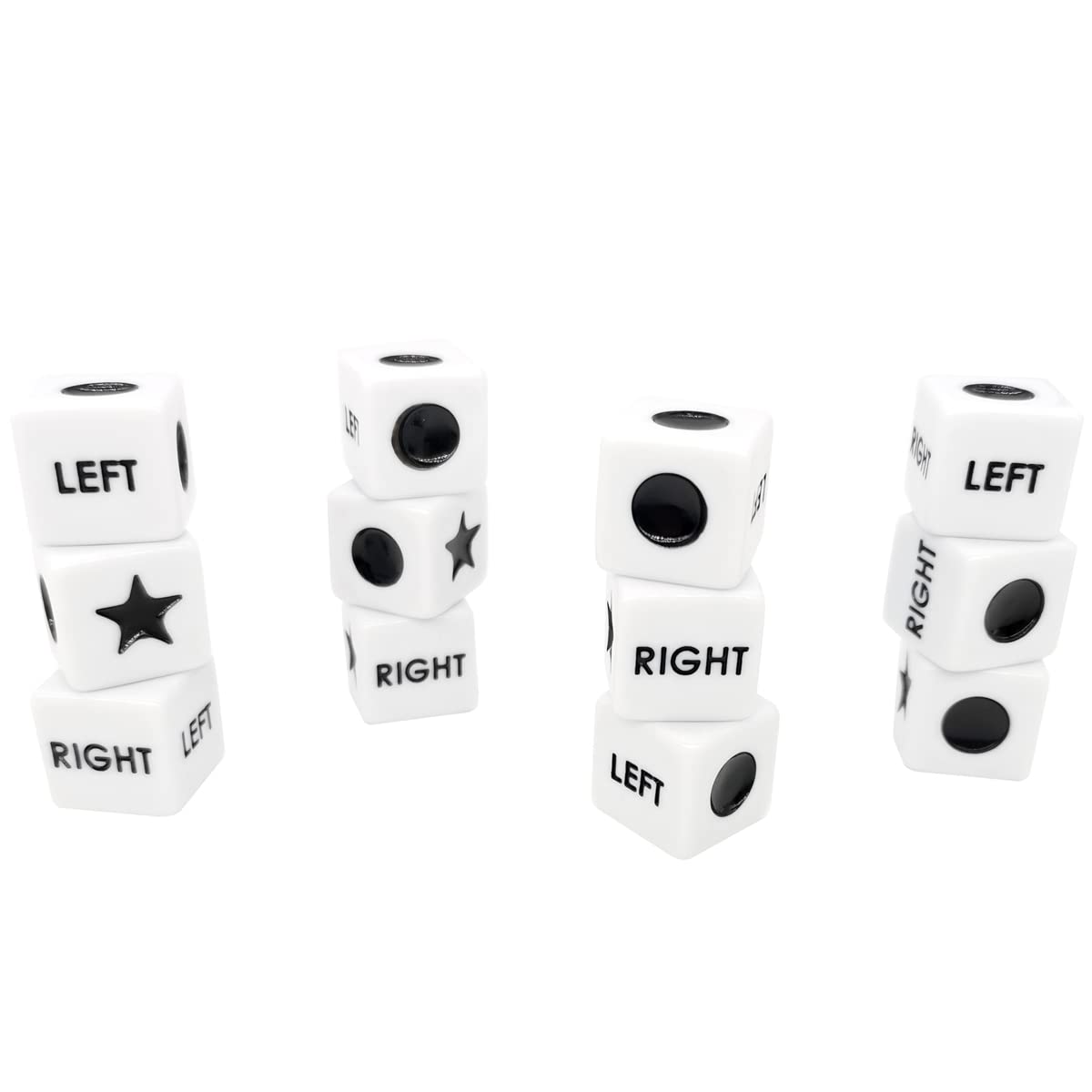 Left Right Center Dice Only 12 Dices Left Right Center Dice Game Prime Dice Only( six Sided ,16mm Standard Size, Easy to Grip)