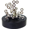 SanAndCo Magnetic Desktop Sculpture - Stacking Nuts - Small Silver Metal in Burlap Bag - Model 43234-228