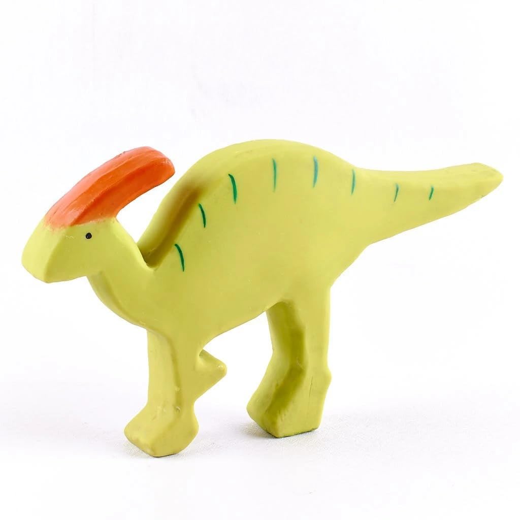 Tikiri My First Dino Baby Parasaurolophus Natural Rubber Toy (Green)