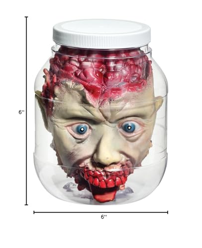 Forum Novelties Gory Severed Head in Laboratory Jar Decoration