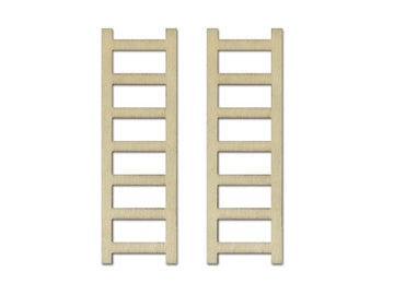 Craft Medley Miniature DIY Wood Dollhouse Diorama Ladders - 2 Piece - 4 Inches Tall, Brown