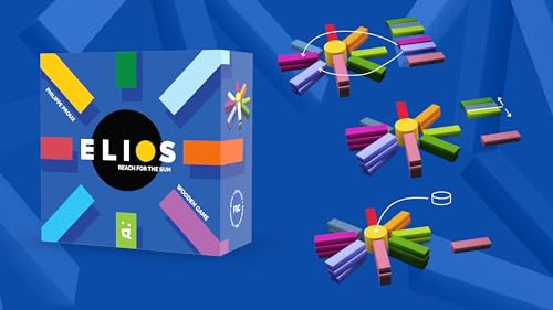 Helvetiq Elios Board Game - An Abstract Wooden Challenge To Test Your Strategy! Fun Family Game For Kids & Adults, Ages 7+, 2-4 Players, 15 Minute Playtime, Made By Helvetiq