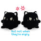 TeeTurtle - Plushmates - Magnetic Reversible Plushies that hold hands when happy - Black Cat - Huggable and Soft Sensory Fidget