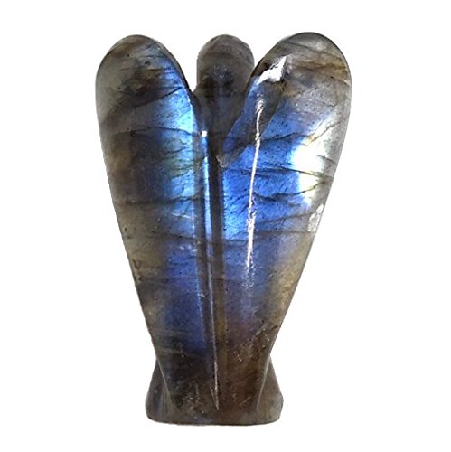 Nelson Creations, Llc Hand-Carved 2 Inch Labradorite Guardian Angel Natural Gemstone Healing Figurine