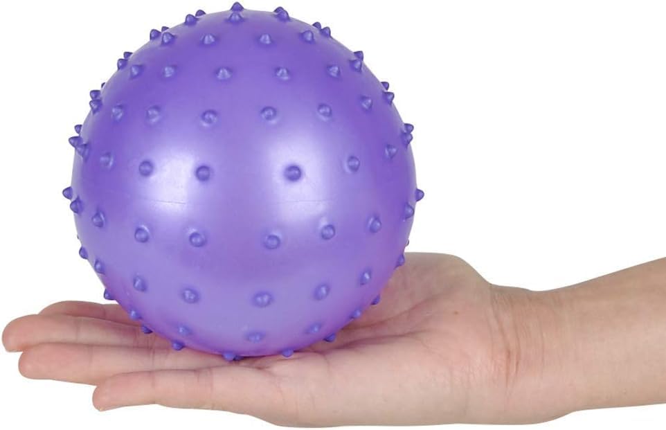 Bedwina Knobby Balls - (Pack Of 6) Bulk 7 Inch Sensory Balls And Spiky Massage Stress Balls For Toddlers, With Pump, Fun Bouncy