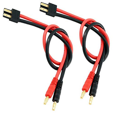 BINYEAE FLASH HOBBY 2pcs T Male to 4.0mm Banana Plug Connector Adaptor Cable14AWG for Lipo Battery Balance Charging