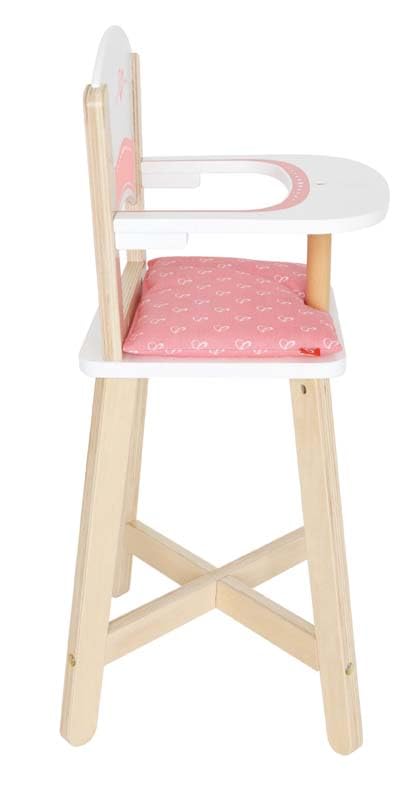 Hape Wooden Highchair For Babydoll| Fits Dolls Up To 20 Inch| Wooden Doll Play Furniture For Kids