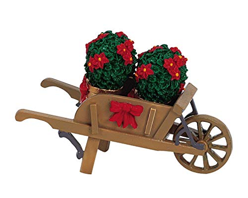 Lemax Village Collection Wheelbarrow With Poinsettias # 64479