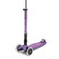 Micro Kickboard - Maxi Deluxe Foldable Led - Three Wheeled, Lean-To-Steer, Fold-To-Carry Swiss-Designed Micro Scooter For Kids With Motion-Activated Light-Up Wheels For Ages 5-12 (Purple)