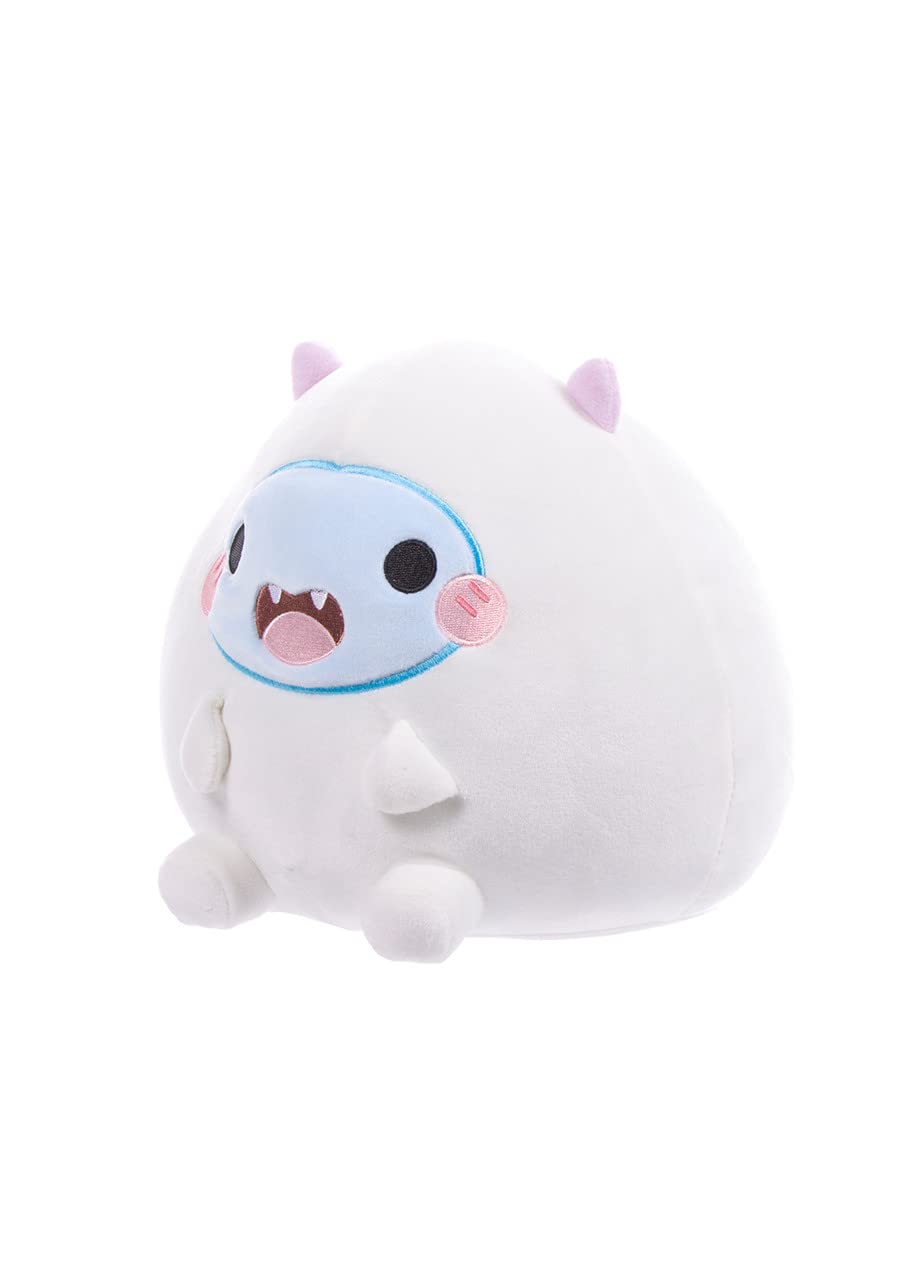 AQI Yeti Plush - 10-inch Rolling Mochi - White Polyester Plush Toy