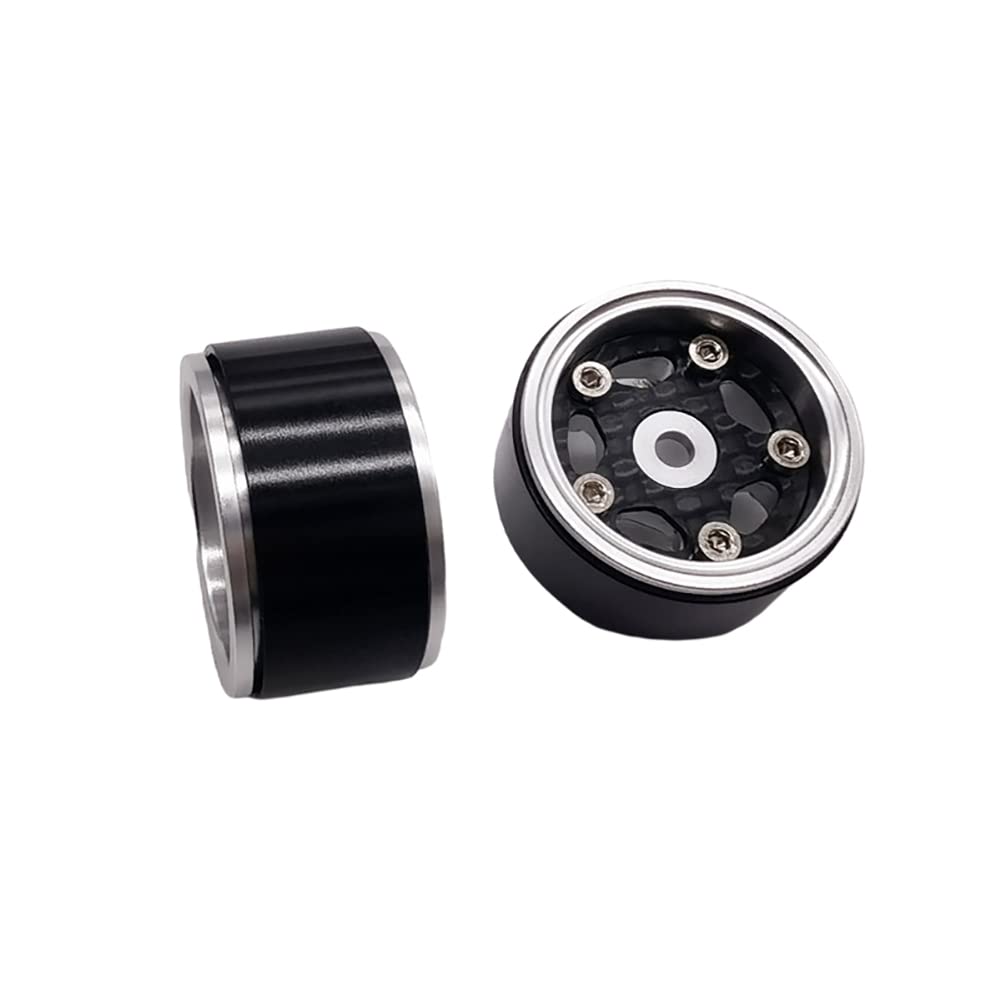 KYX Racing CNC Machined Aluminum Carbon Fibre Wheel Rims Upgrades Parts Accessories for 1/24 RC Crawler Car Axial SCX24