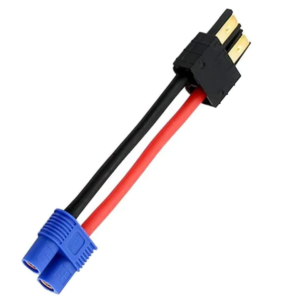 2 Pairs Battery Charger Adapter for Traxxas ID Connector to EC3 Male Female, Charging or Converting Battery Plugs