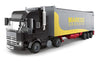 General Jim'S Black Semi Truck Building Blocks Set - 231Mm Highly Detailed Model - Realistic Black Cab, Gray And Yellow Trailer,