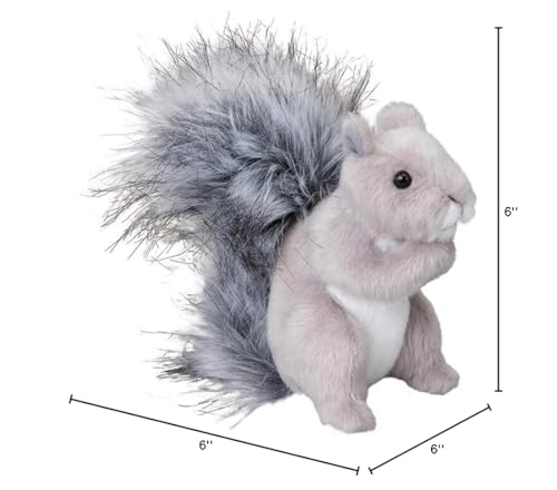 Douglas Gray Squirrel Plush Stuffed Animal, 6" Sitting, Polyester, Model 4035