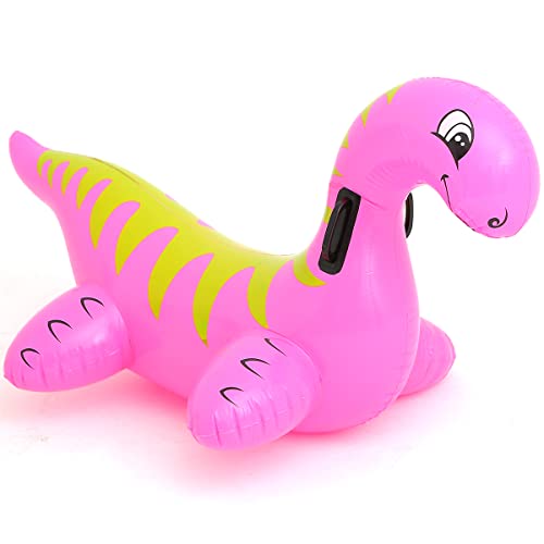 Inflatable Dinosaur Float Pool Toys Ride-On Inflatable Swimming Pool Beach Float Summer Water Fun Floating Raft For Kids And Adults (Pink)