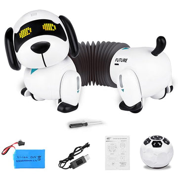 Dollox Robot Dog Remote Control Dachshund Puppy, Rc Robotic Interactive Intelligent Walking Dancing Doggy Programmable Electroni