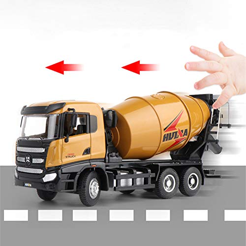 Gemini&Genius Construction Vehicle Cement Truck Toy For Kids, Heavy Duty Cement Mixer Truck For Pretend Play, 1/50 Scale Diecast