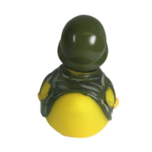 DUCKY CITY 3 Soldier Rubber Duck [Sealed Hole  Floats Upright] - Baby Safe Bathtub Bathing Toy