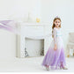 Sototoo Elsa Costume Long Sleeves Princess Dress Queen White Costume Cosplay Dress Up With Accessories Halloween (Violet,3-4Year