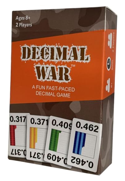 Math Magic Decimal War Card Game - Cardstock - Multicolor - Read and Compare Decimal Numbers