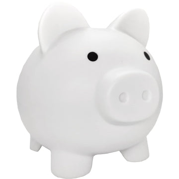 Cute Piggy Bank For Sbrvaniy Pig Money Bank Coin Bank For Boys And Girls My First Unbreakable Money Bank Large Size Decoration Savings (White)