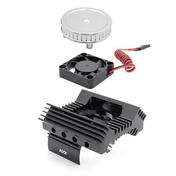 KYX Racing Alloy Motor Heatsinks & Cooling Fan for RC Crawler Car Axial SCX10 II 90046 Wraith D90 TRX4 540/550 Motor Accessories