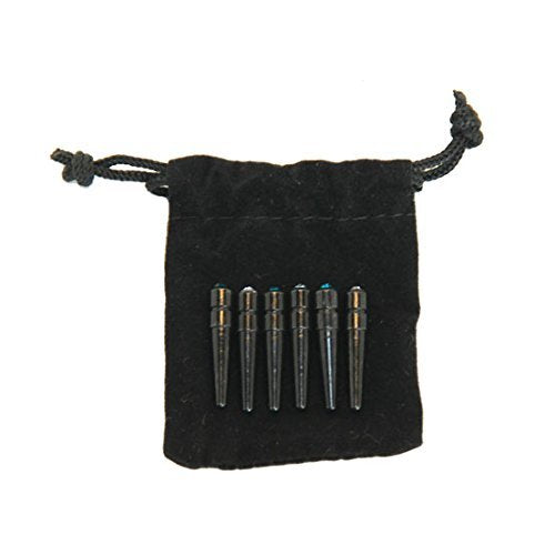 We Games Black Metal Cribbage Pegs With Austrian Crystals - Set Of 3 - Aquamarine
