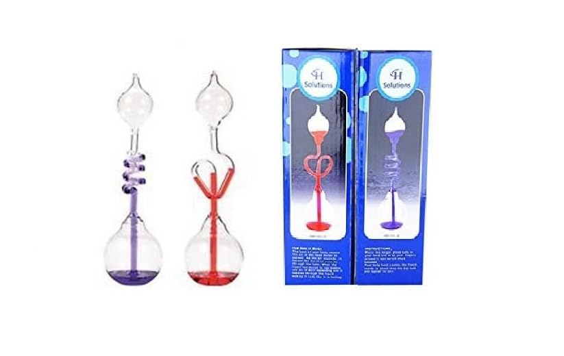 Colorful Office Thinking Hand Boiler, Glass Science Energy Transfer, Children Science Experiment, Love Birds Color Meter Hand Boiler, 2 Pcs (Purple&Red) By C&H Solutions®