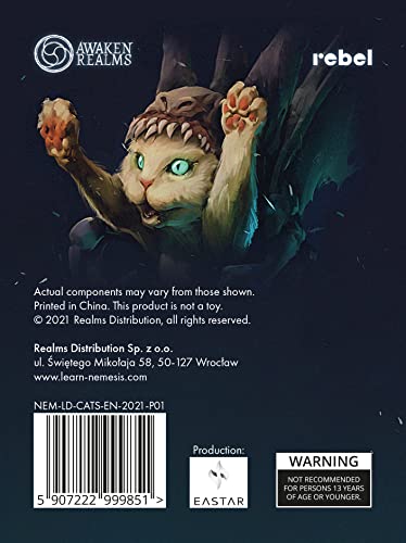 Nemesis: Lockdown: Spacecats - Board Game Expansion By Awaken Realms - Sci-Fi Horror Game - Strategy Game - Cooperative Adventure Game - Adults & Teens Ages 14+ - 1-5 Players - Playtime 1-2 Hours