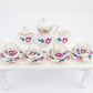NW 1 Set 15 Pieces 1:12 Ceramics Tea Cup Set Lovely Dollhouse Decoration Set Dollhouse Kitchen Accessories(#8)