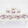NW 1 Set 15 Pieces 1:12 Ceramics Tea Cup Set Lovely Dollhouse Decoration Set Dollhouse Kitchen Accessories(#8)