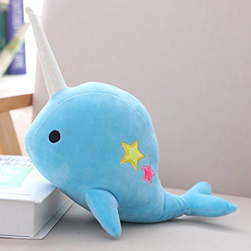 Casagood Cute Blue Narwhal Stuffed Animal Plush Toy Adorable Soft Whale Plushies Toys Stuffed Animals For Babies Kids, Toddlers