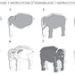 Trutru Elephant European 3D Puzzle Diy Craft Kit; Arts And Crafts, Model Kit