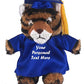 Plushland Plush Stuffed Animal Toys 12 Inches Present Gifts for Graduation Day  Personalized Text  Name or Your School Logo on Gown  Best for Any Grad School Kids (Graduation Tiger Blue Gown)