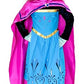 Cokos Box Girls Coronation Dress Costume Cape Gloves Tiara Crown Accessories Kids Set (Blue, 5 Years)