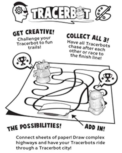 Mukikim Tracerbot - Blue – Mini Inductive Robot That Follows The Black Line You Draw. Fun, Educational, And Interactive Stem Toy With Limitless Ways To Play! Promotes Logic And Creativity Training