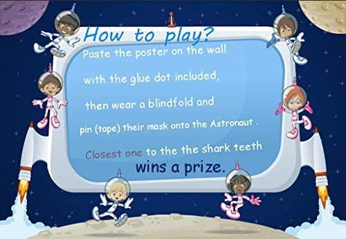 Pin the Mask on the Astronaut Game - Kids Solar System/Outer Space Birthday Party Supplies Decorations