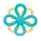 Nuby Fun Loops Teether - Flower-Shaped Infant Teething Toy for Babies - 3+ Months - Aqua and Yellow