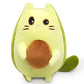 Leokawin Cat Stuffed Animal Avocado Pillow - Cute Kawaii Green Plush Toy Doll - Soft Gifts For Kids Boys And Girls