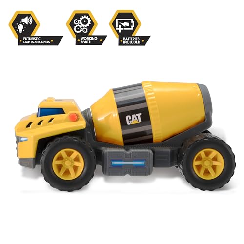 Cat Construction Toys, Future Force Cement Mixer Toy, With Lights And Sounds, Ages 3+ Yellow - Electro-Power Sounds, Next-Gen Glow Effects, Articulated Features - Indoor/Outdoor Play!