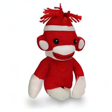 Plushland Adorable Sock Monkey, The Original Traditional Hand Knitted Stuffed Animal Toy Gift-For Kids, Babies, Teens, Girls And
