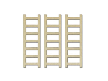 CraftMedley Wood Ladders - Miniature DIY Unfinished Wooden Dollhouse Diorama Ladders - 3 Piece - 3.25 Inches Tall, Brown