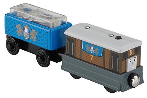 Thomas & Friends Wooden Railway Toby's Royal Cargo Car, Blue, 7 x 2 x 1.3 inches, Model Y5018, Durable Wooden Toy