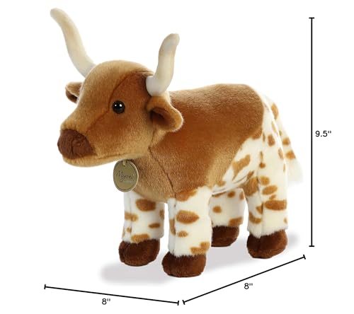 Aurora® Realistic Miyoni® Longhorn Stuffed Animal - Lifelike Detail - Cherished Companionship - Brown 11 Inches